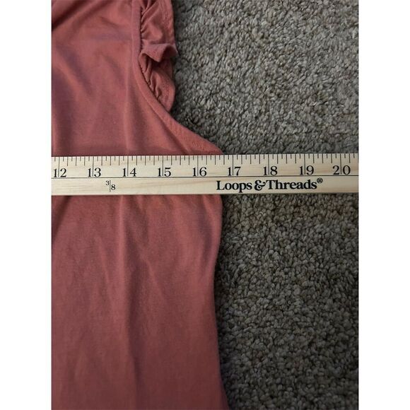 Women's parallel skies Pink V-Neck Ruffle Sleeve Blouse Size L Casual Spring Top - Picture 6 of 6